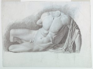 Akademickie studium obsady aktu klasycznego autorstwa Giuseppe Longhi