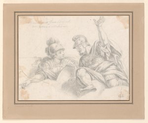 Dwóch rzymskich żołnierzy w rozmowie autorstwa Giuseppe Longhi