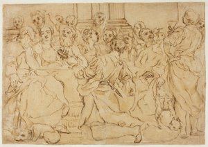 Studiuj do małżeństwa w Kana autorstwa Giuseppe Maria Crespi