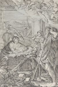 Adoracja pasterzy 1654-1718. autorstwa Giuseppe Maria Mitelli