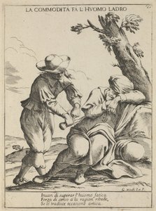 Okazja czyni złodzieja. Komfort czyni złodzieja, 1678 autorstwa Giuseppe Maria Mitelli