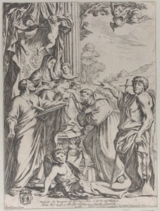 Dziewica intronizowana z trzema świętymi, 1668. autorstwa Giuseppe Maria Mitelli