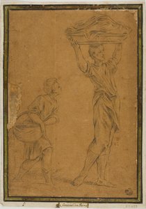 Dwóch chłopców niosących kosze autorstwa Giuseppe Maria Mitelli