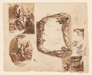 Judyta i Holofernes i inne studia (recto); Diana i Endymion (verso) autorstwa Giuseppe Nicola Nasini