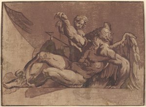 Saturn autorstwa Giuseppe Nicolo Vicentino, after Giovanni Antonio Pordenone