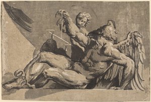 Saturn autorstwa Giuseppe Nicolo Vicentino, after Giovanni Antonio Pordenone