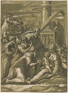 Pokłon Trzech Króli autorstwa Giuseppe Nicolo Vicentino, after Parmigianino