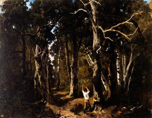 Drwal w Fontainebleau (olej na płótnie)