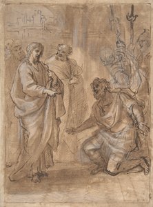 Chrystus i Centurion recto, Postać machająca do odlatującego statku odw., b.d.