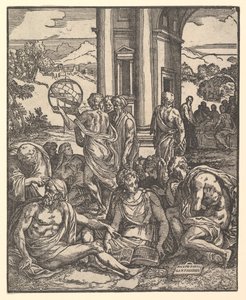 Frontyspis do „Losów Francesco Marcolini da Forli zatytułowany Giardino di Pensieri”, 1540. autorstwa Giuseppe Porta