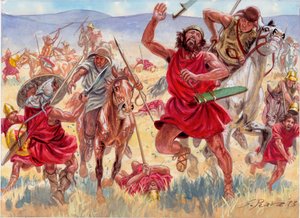 Tesalscy jeźdźcy zaskakują Spartan autorstwa Giuseppe Rava
