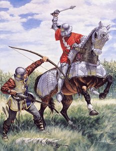 Wojna Dwóch Róż (1455-1485): Bitwa między królewskim rodem Yorków a królewskim rodem Lancasterów - The War of the Roses: battle fought between the House of York and the House of Lancaster - Wojna Dwóch Róż. autorstwa Giuseppe Rava