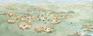 Wojna w Indochinach: Plan bitwy pod Dien Bien Phu (Dien-Bien-Phu) przeciwstawiającej armię francuską armii wietnamskiej od listopada 1953 do maja 1954 - Pierwsza wojna w Indochinach: mapa bitwy pod Dien Bien Phu między Francuską Ekspedycją Dalekowschodnią 