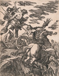 Gwałt Persefony z Plutonem na koniu po prawej, 1590-1607.
