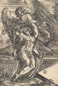 Martwy Chrystus wspierany przez anioła, 1582.