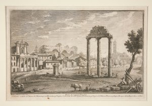 Część Campo Vaccino (Część Campo Vaccino) autorstwa Giuseppe Vasi