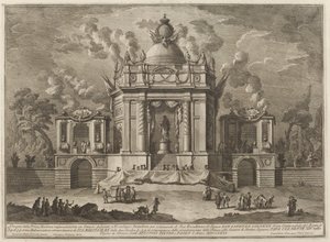 Świątynia poświęcona Eskulapowi na festiwal „Chinea” autorstwa Giuseppe Vasi after Giuseppe Palazzi