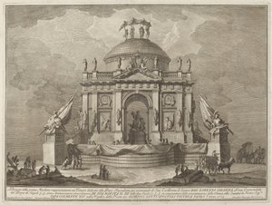 Świątynia poświęcona pokojowi na festiwal „Chine” autorstwa Giuseppe Vasi after Giuseppe Palazzi