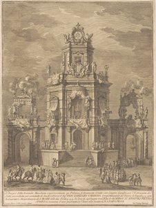 Seconda Macchina dla Chin z 1776 r.: Pałac z loggią do losowania loterii autorstwa Giuseppe Vasi, after Giuseppe Palazzi