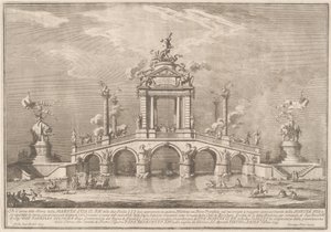 Most triumfalny ozdobiony reliktami miasta Ercolano autorstwa Giuseppe Vasi after Paolo Posi