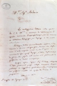 Odręczny list Giuseppe Verdiego do burmistrza Bolonii, gdy został honorowym obywatelem, 20 czerwca