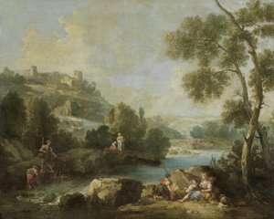 Krajobraz z postaciami autorstwa Giuseppe Zaïs (attributed to)