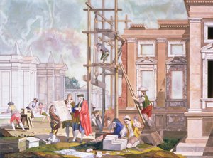 Architektura, z serii czterech ilustrujących sztuki piękne, ok. 1780 autorstwa Giuseppe Zocchi