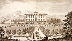 Widok na Villa del Barone, z "Widoków Toskanii" Giuseppe Boucharda, opublikowanych w latach 1744-57