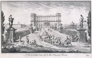 Villa di Bella Vista, płyta 27, z „Widoków” autorstwa Giuseppe Zocchi