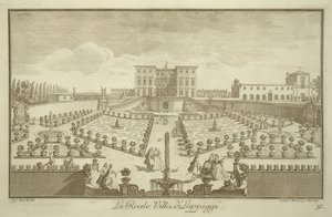 Villa Lappeggi, z Widoków Toskanii, opublikowana ok. 1744-57 autorstwa Giuseppe Zocchi