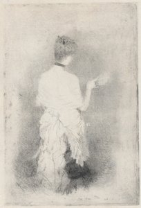 Elegancka młoda kobieta widziana z tyłu autorstwa Giuseppe de Nittis