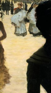 Powrót z Lasku Bulońskiego, Dama z psem, Giuseppe de Nittis, fragment autorstwa Giuseppe or Joseph de Nittis