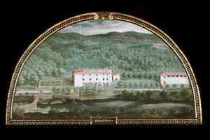 Widok Villa di Seravezza w pobliżu Massa Carrara, Włochy (Tempera