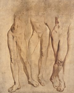 Trzy studia aktu męskiego, ok. 1930 r. 1923-24 (olej na płótnie) autorstwa Glyn Warren Philpot