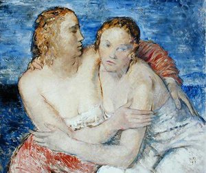 Dwie dziewczyny, portret siostrzenic artysty autorstwa Glyn Warren Philpot