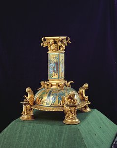 Podstawa krzyża św. Bertina, z opactwa Saint-Bertin, ok. 1180 (brąz złocony i emalia szamotowa) (zob. także 204570 i 232624-25)