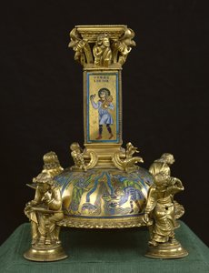 Baza krzyża św. Bertina, z opactwa Saint-Bertin, ok.1180 (brąz pozłacany i emalia champleve) (patrz także 204570, 232624 i 232839)