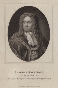 Charles Sackville, 6. hrabia Dorset, angielski poeta i dworzanin (grafika) autorstwa Godfrey (after) Kneller