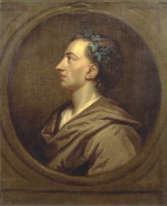 Aleksander Pope (1688-1744) Profil Koronowany Bluszczem (olej na płótnie) autorstwa Godfrey (studio of) Kneller