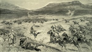 „Ostatni bastion dokonany przez Burów przed szarżą brytyjską kawalerią Kimberley”, 1900 autorstwa Godfrey Douglas Giles