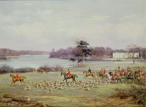 Polowanie na South Cheshire w Combermere Park, 1904