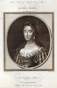 Karalienė Marija Kensingtono rūmuose, išgraviruota Harisono Rapino leidimui, išleista 1785 m. sausio 8 d. autorstwa Godfrey Kneller