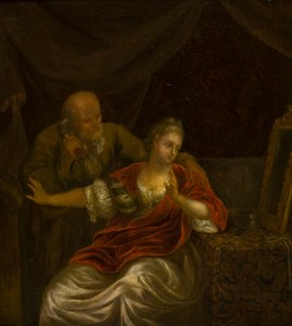 Oferta odrzucona, c.1663-1706 (olej na płótnie) autorstwa Godfried (after) Schalken or Schalcken