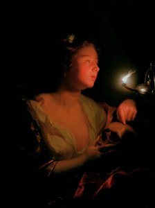 Mary Magdalene Grieving (olej na desce dębowej) autorstwa Godfried Schalcken