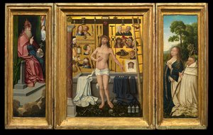 Tryptyk Antoniusa Tsgrootena (olej na desce) autorstwa Goossen van der (1465 c.1538) Weyden