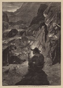 Wokół ogniska (litografia) autorstwa Gordon Frederick (after) Browne