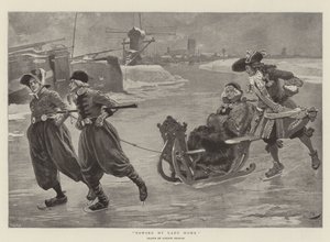 Holowanie My Lady Home (lito) autorstwa Gordon Frederick (after) Browne