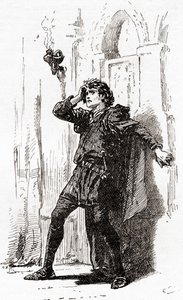 Scena z dramatu Williama Shakespearesa Hamlet, Akt I, Scena 5, Hamlet: Pamiętaj o sobie! Ay, thou poor ghost, while memory holds a seat in this distracted globe, z The Works of William Shakespeare, pu