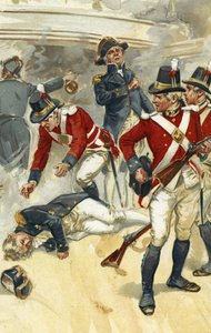 Admirał Lord Nelson śmiertelnie ranny w bitwie pod Trafalgar autorstwa Gordon Frederick Browne