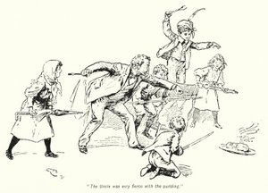 Ilustracja do Historii Poszukiwaczy Skarbów autorstwa E Nesbita (lito)